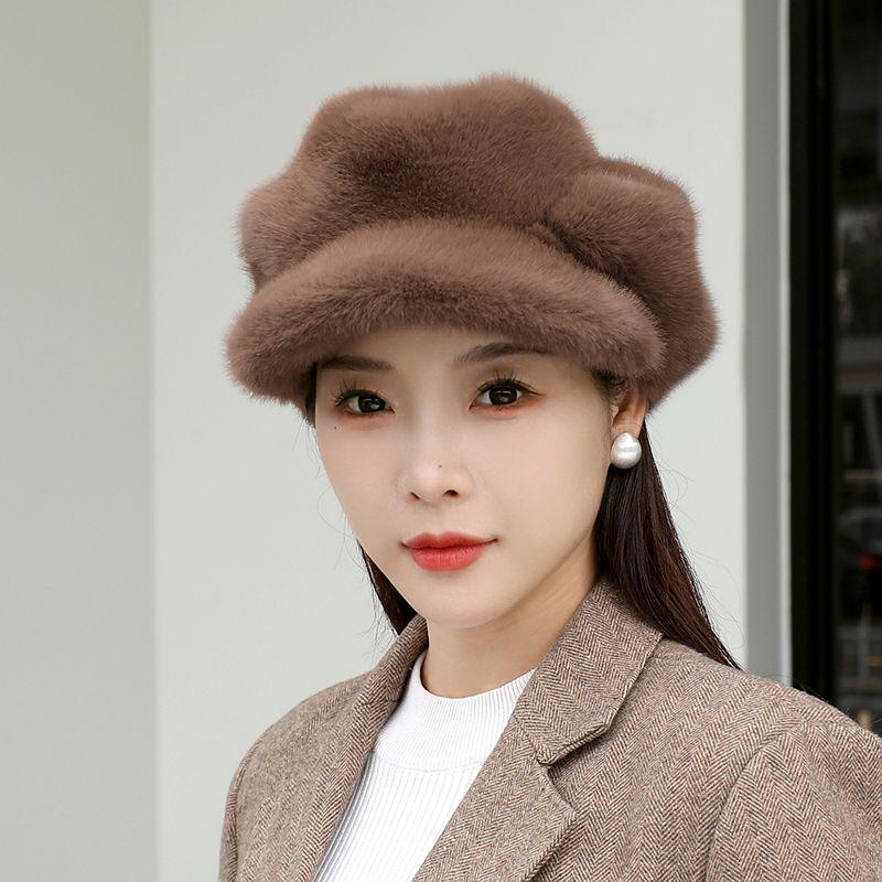 Элегантный женский берет из искусственного меха — зимнее тепло с регулируемой металлической застежкой, шикарный дизайн под норку, идеально подходит для рождественских выходов