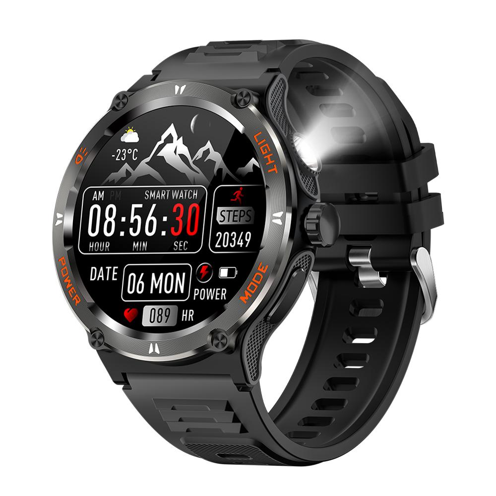 1,53-дюймовый Bluetooth-звонок Смарт-часы мужские спортивные компас фитнес-трекер водонепроницаемый светодиодный свет 500 мАч Смарт-часы для Android IOS KT76