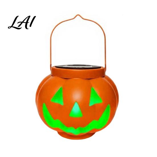 Decorative Resin Pumpkin Lamps Halloween Solar Lantern Waterproof Outdoor Hanging Light Orange Energy Free Fall Yard Decorations Spooky Face Lantern
