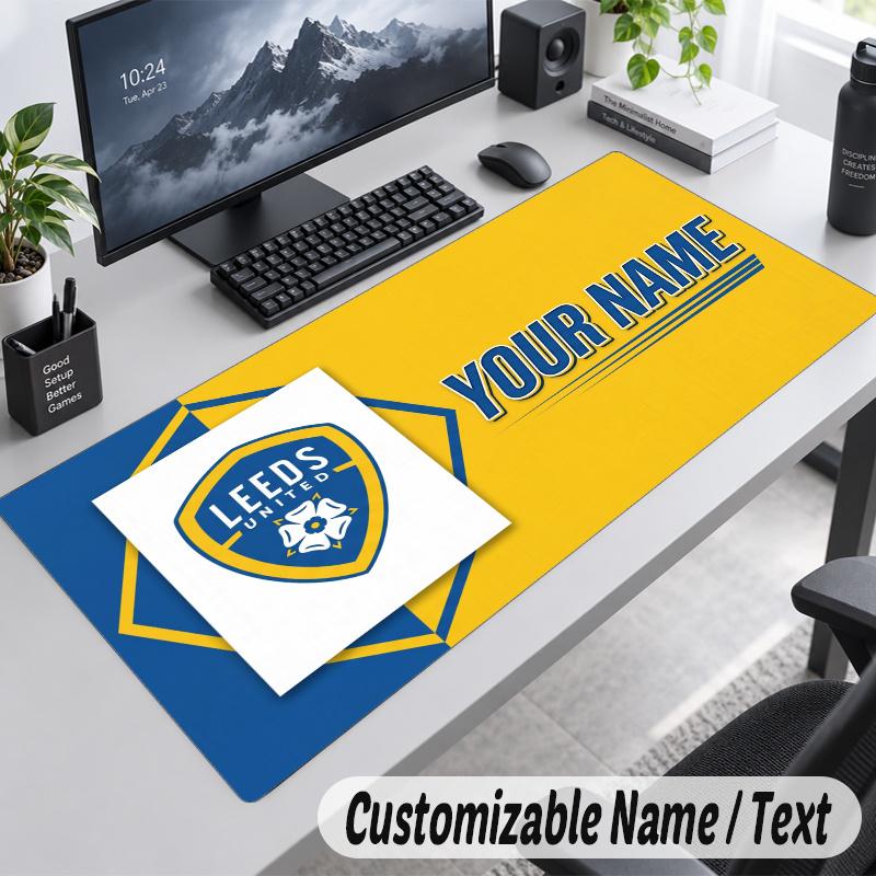 Leeds United Personalized Large Mouse Pad Custom Name Text Extended Desk Mat Gaming Mousepad