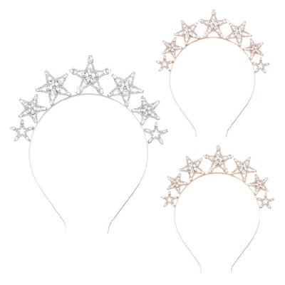 Стильная повязка на голову Blingbling Звезда Обруч для волос Свадебное украшение для головы Сверкающий Кристалл