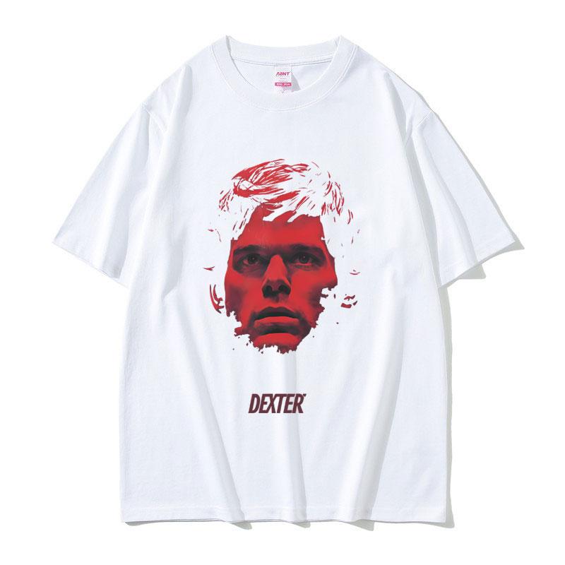 90s Vintage TV Play Dexter Morgan Face Graphic Tshirt Unisex Women Casual Cotton T Shirt Unisexs Fashion Oversized Short Sleeve Tees