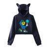 Connor Price Printed Cat Ear Hoodie Women Long Sleeve Short Shirts Women Casual Streetwear Crop Tops