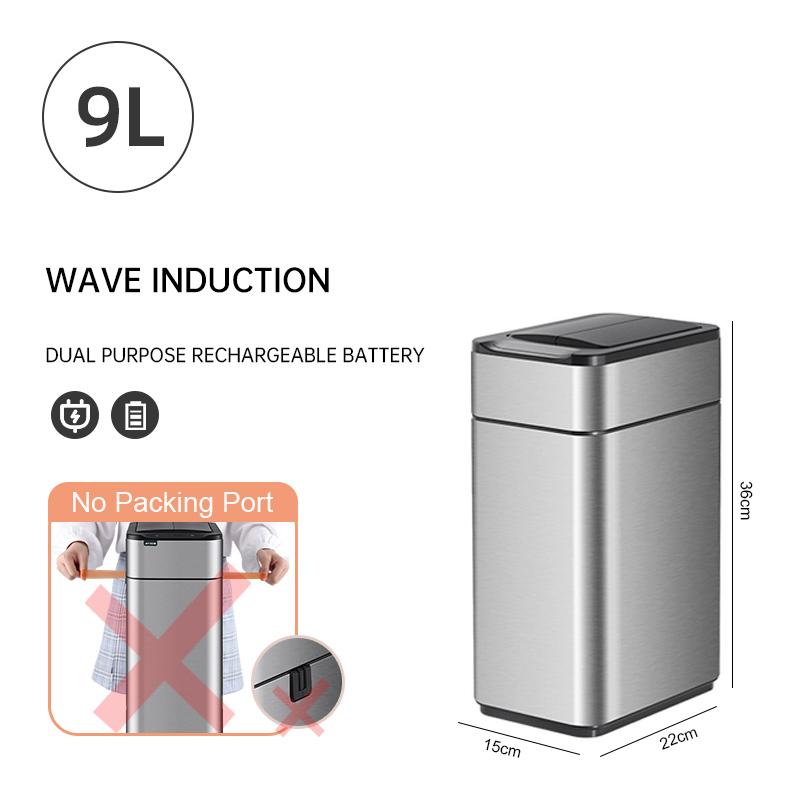 Умный мусорный бак из нержавеющей стали, автоматический датчик, кухонное мусорное ведро, большая емкость, корзины для пищевых отходов, корзина для мусора в ванной комнате