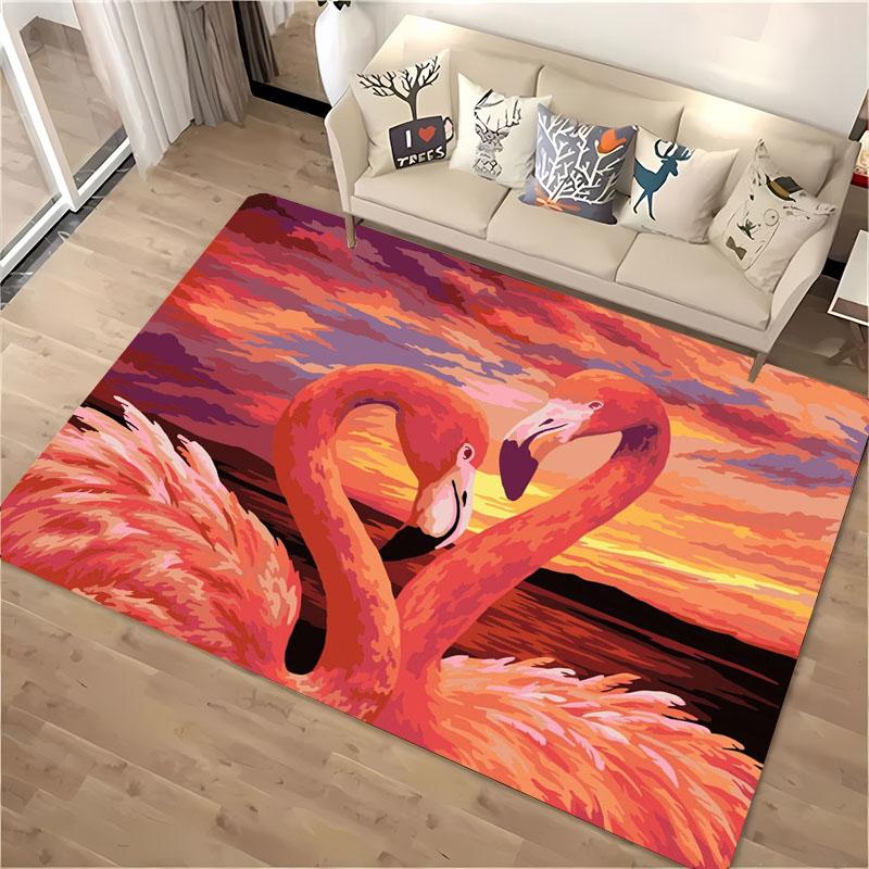 HD Printing Pink Flamingo Large Area Carpets for Home Living Room Kids Bedroom Sofa Doormat Kitchen Floor Rugs Anti-slip Decor