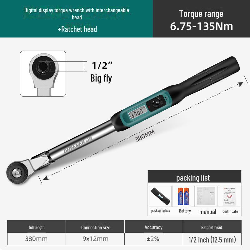 Цифровой динамометрический ключ Green Forest: Высокоточный, регулируемый, электронный тестер крутящего момента