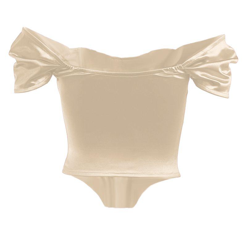 European and American Fishbone Girdle Cami Women Clothes Design off-Shoulder Sleeveless Sexy Tube Top Slim Fit off-Shoulder Top