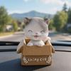 Resin Bobble Head Cat Dashboard Ornament Swing Head Animal Desktop Figurine  Bedroom Table Ornament