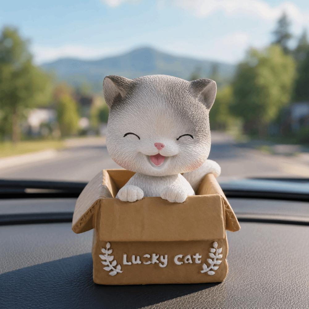 Resin Bobble Head Cat Dashboard Ornament Swing Head Animal Desktop Figurine Bedroom Table Ornament