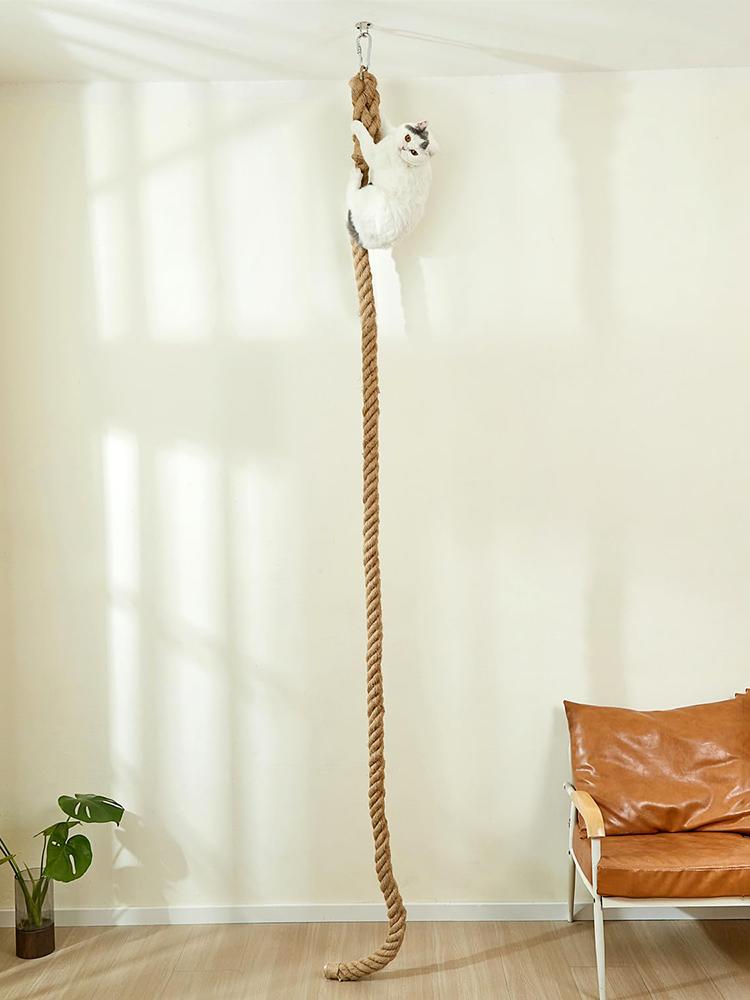 3-метровый потолочный канат для кошек, джутовый канат, настенный домик для домашних животных из цельного дерева, подходящий для лазания и игр кошек