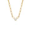 [R5800] - Gold Plated Necklace 'Cléopatra' White Gold - 45 Cm 3 Mm (trombone)
