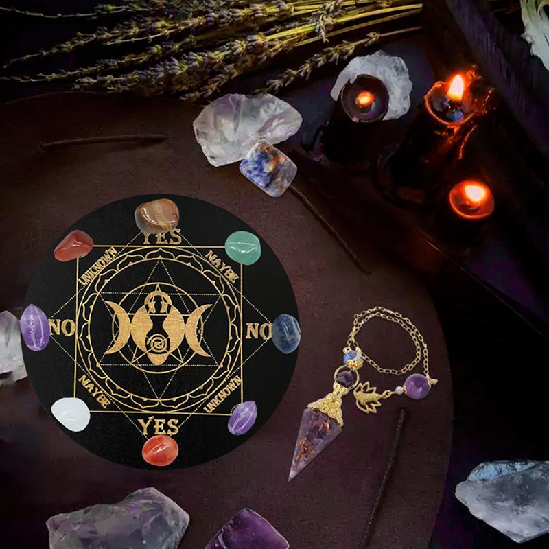 Алтарные украшения, Исцеляющая доска для медитации, маятниковая игра, деревянная гадальная доска с лунной звездой