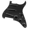 Musiclily Basic pickguard with SSS pickup set for Fender Stratocaster electric black 11-hole ST-wired single-coil guitar, 3-ply.
