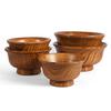 190/240/300/425/475ml Wooden Bowl Reusable Reverse Edge Round Thickened Anti-scalding High-footed Mongolia Style Rice Bowl Kitchen