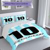 3PC Custom Name "Number Ten Jersey Design" Bedding Set Printed  Bedding Set Duvet Cover Closure Includes 1 Duvet Cover & 76 Pillowcases for Bedroom