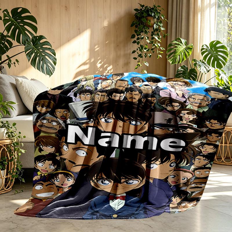 Custom Name Personalized Anime Print Blanket, Home Decor, Bedroom, Sofa, Camping, Couch, Gifts for Birthday Christmas