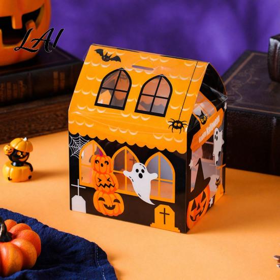 Cookie Display Boxes 10 Pcs Halloween Treat Boxes Cute Small Party Favors Box Castle Favor House Shaped Gift Container for Candy Goodie Snack