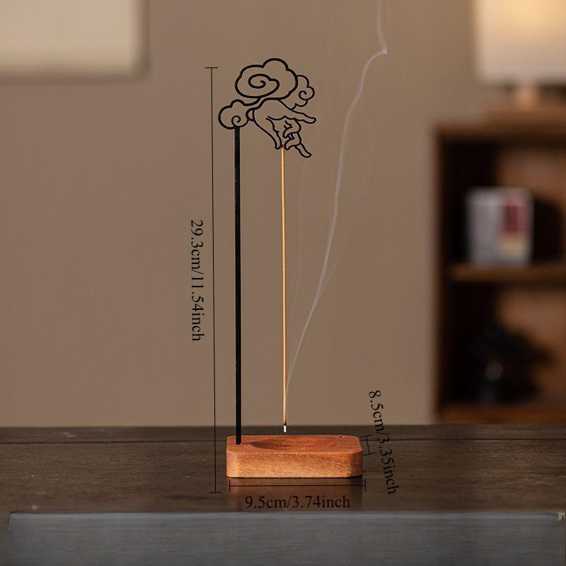 Creative Bergamot Upside Down Incense Burner Incense Stick Holder Wooden Round Incense Tray Ornament Bedroom Home Yoga Decor