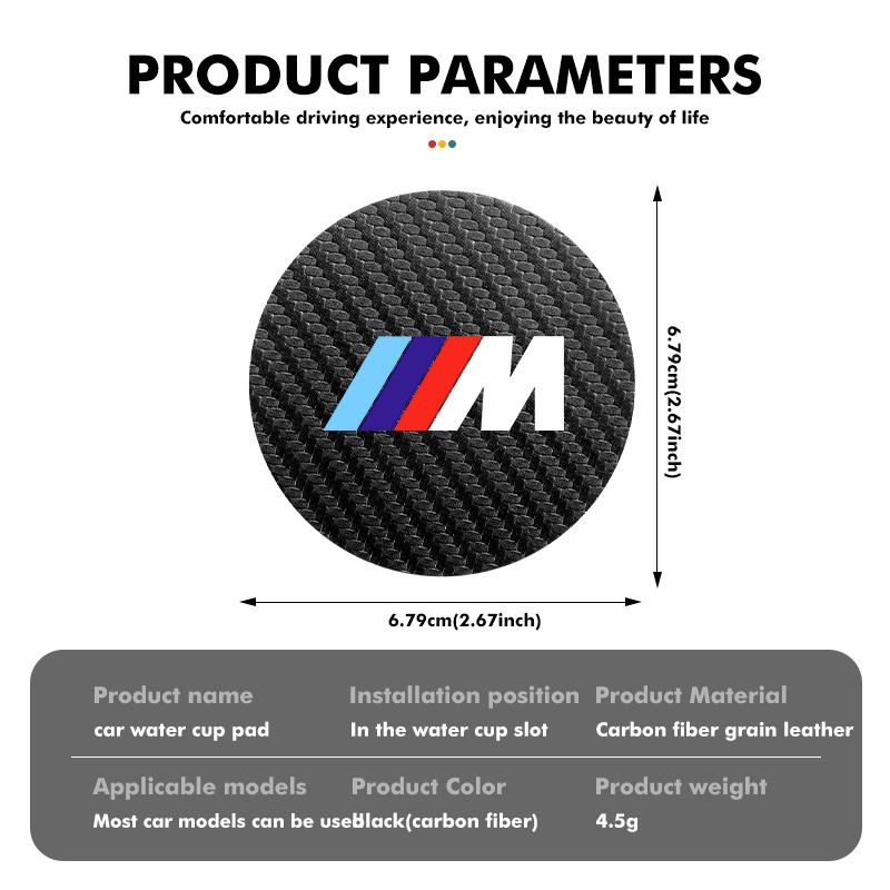 2pcs Car Cup Holder Insert Pad Emblem Coaster Anti-Slip Mat For BMW M 1 3 4 5 6 7 Series X1 X3 X4 X5 G20 G38 F48 E36 E39 blcp03