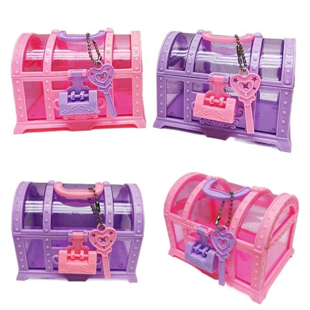 With Lock Cute Makeup Box Pretend Play Treasure Chest Kids Jewelry Box Kids Toy