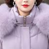Пальто-пуховик для женщин среднего возраста с воротником из натурального меха, зимние винтажные парки, элегантные теплые куртки большого размера, длинные пуховики, женская верхняя одежда