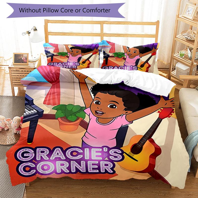 3pcs Gracie's Corner Bedding Set Duvet Cover Closure Includes 1 Duvet Cover & 2 Pillowcases, Soft and Comfortable for All Seasons.
