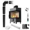 KRATKI LUCY Insert 14 kW Ø200 Air Fireplace Right Side Installation Kit