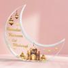 Acrylic Crescent Moon Table Decoration, Ramadan Eid Mubarak Ornament, Festive Holiday Decor For Home And Celebrations