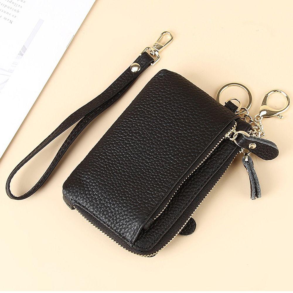 Кошельки из коровьей кожи, многофункциональные, для монет, модные, с брелком, для женщин