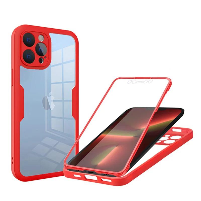 Интегрированный защитный чехол-пленка для iPhone 16, 14 Pro Max, 13, 12 – Прозрачный и противоударный