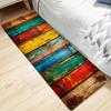 Красочный ковер-дорожка с рисунком деревянных досок, винтажный пэчворк, геометрический дизайн, коврик противоскользящий, домашний декор, ковер для кухни, гостиной