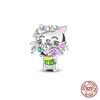 Original Owl Beads 100% 925 Silver Lucky Cat Elephant Charms Fit Original 925 Bracelet DIY Jewelry Making Women's Gift