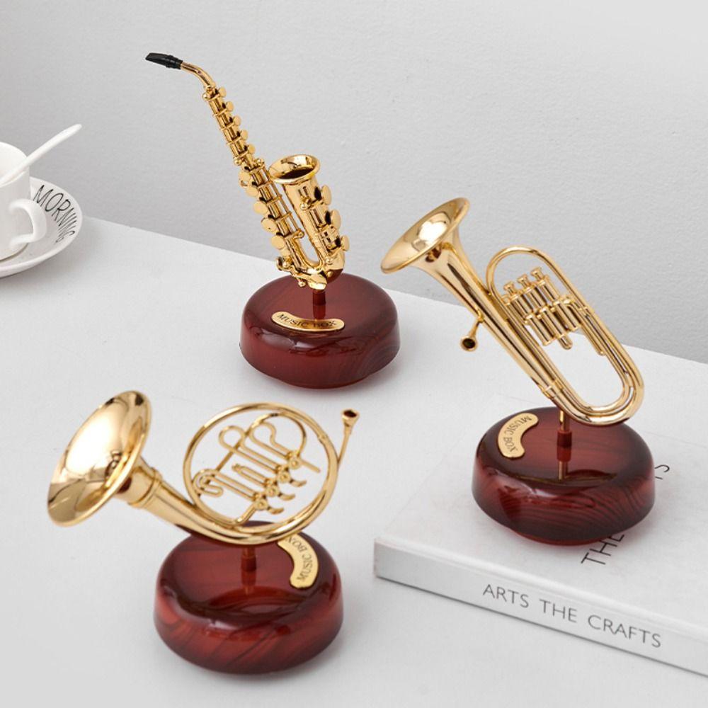 Classical Rotating Music Box Nordic Guitar Model Ornaments Instrument Music Box Birthday Gift