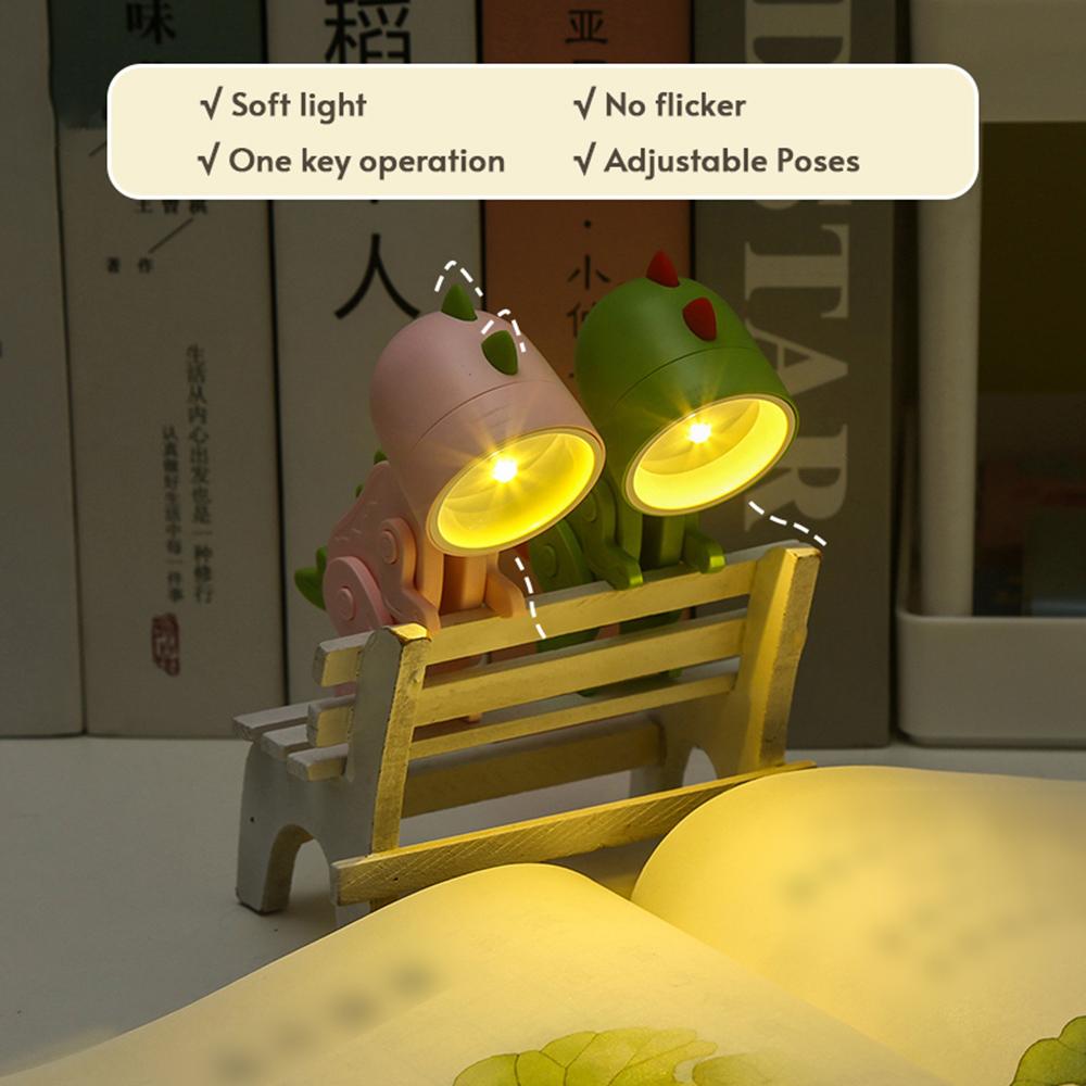 Ночник с героями мультфильмов, детская лампа, мини-динозавр, светодиодные настольные лампы, милые портативные DIY-лампы с регулируемым углом