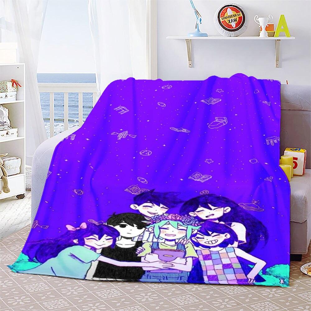 Одеяло для игры Omori, забавное фланелевое одеяло с котом Омори, мультяшными друзьями, для спальни, гостиной, покрывало для дивана, покрывало Omori