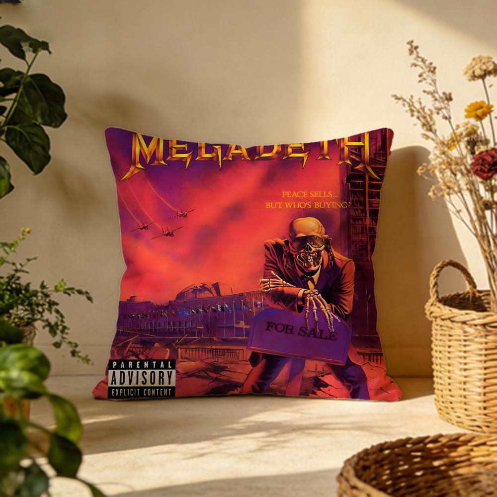 Hot MMegadethses Cushion Cover Versatile DoubleSided Pillow Case Fit for Sofa Bed Car Daily Decor