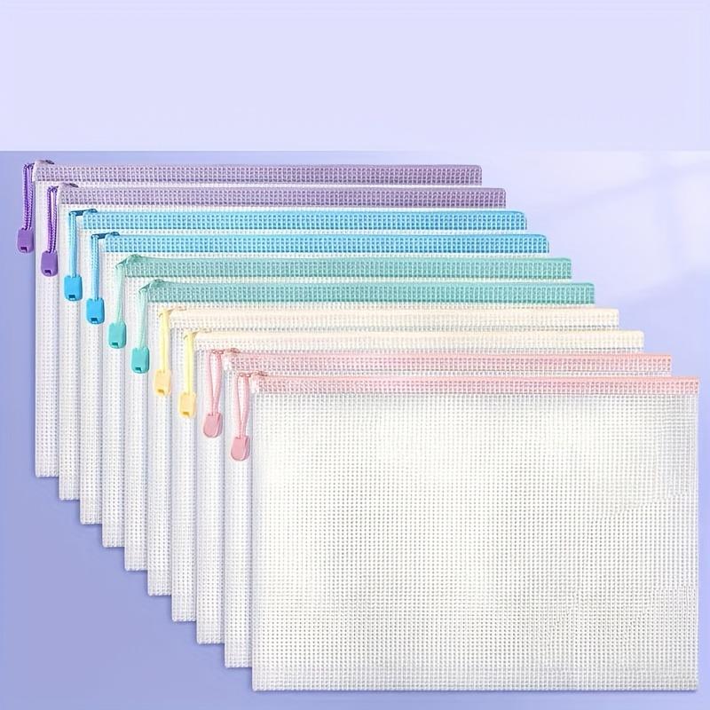 10 A4 portable zippered file bags