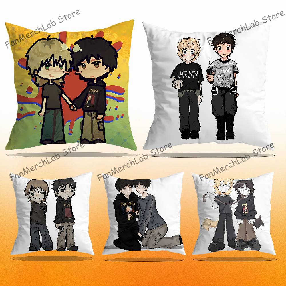 AArtyom and NNikita FanartS Pillow Case Plush Fabric Soft Pillowcase Double Sided Print Sofa Cushion Cover Throw