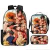 One Piece Луффи Школьная сумка One Piece Рюкзак Зоро Студенческий Рюкзак Морской Король Портфель Набор Пеналов