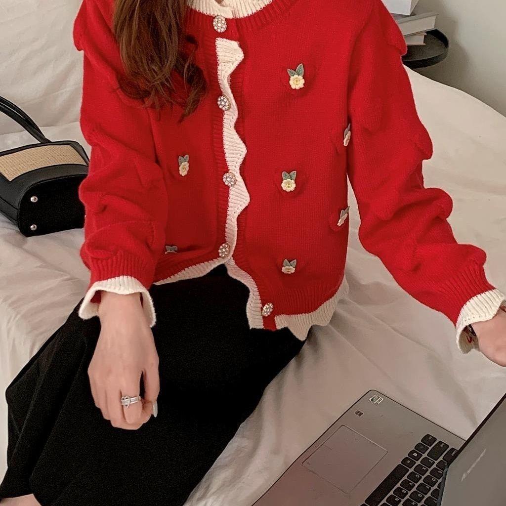 Милый свитер, кардиган, женский топ 2023, весенне-осенний вязаный кардиган, женский дизайн, свитер для маленькой толпы, женское пальто