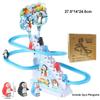 Electronic Penguin Duck Climbing Toy Light Musical Slide Track Coaster  Children Fun Toy