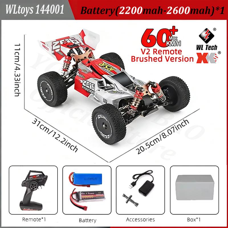 AAYG1 WLtoys 144016 144001 144010 4WD RC Car High Speed 2.4G 35-75KM/H Off-Road Drift Remote Control Racing Vehicle Toy Gift