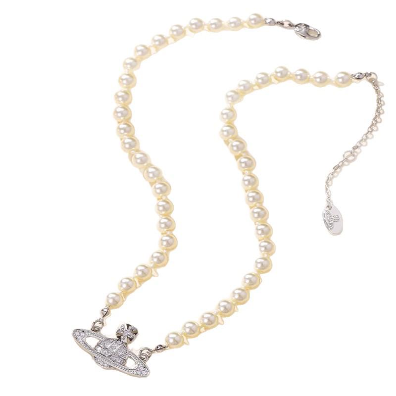 Женское колье из розовых бриллиантов, жемчуга Сатурна - Звездный стиль, полностью бриллиантовая ключичная цепочка, Идеальный универсальный рождественский подарок