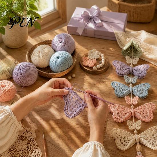 Уникальный ручной работы сувенир, набор для вязания крючком DIY, тема: Бабочка/Колибри/Пчела/Кардиналы/Такса/Хэллоуин, Декоративное подвесное пасторальное украшение для дома