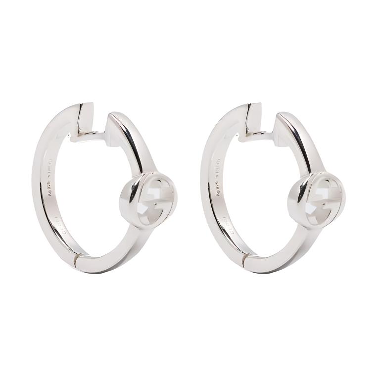 Gucci Interlocking G Circular Earrings Women earrings Silver YBD79632300