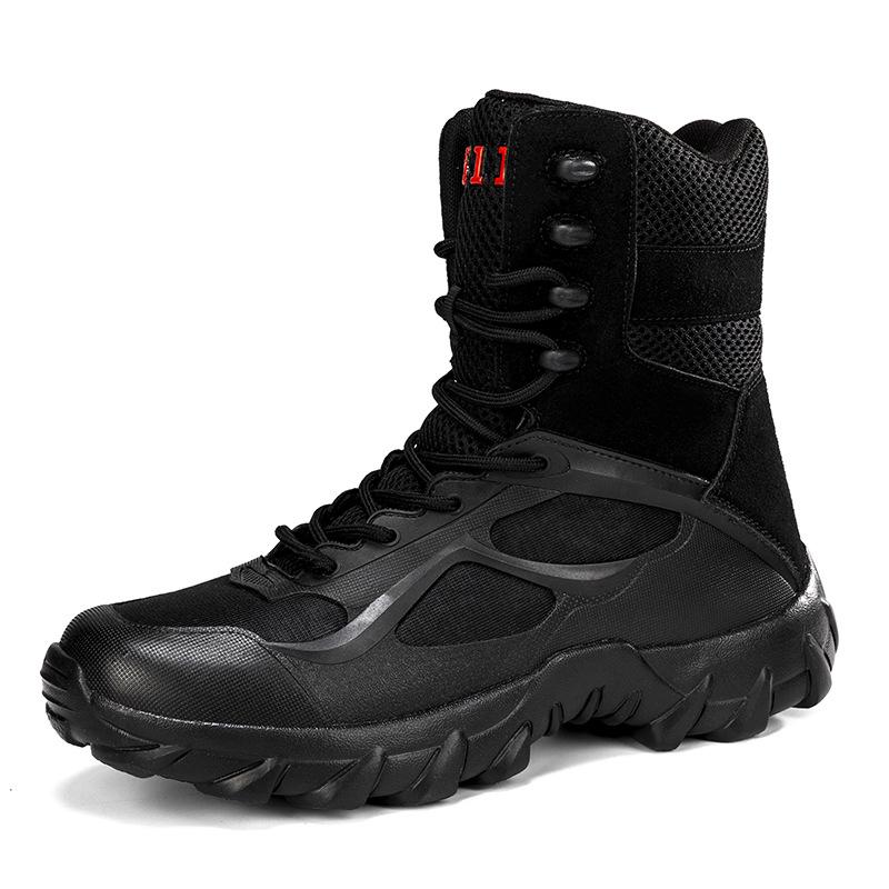 Men's Large Size Breathable Tactical High-Top Outdoor Hiking & Combat Boots