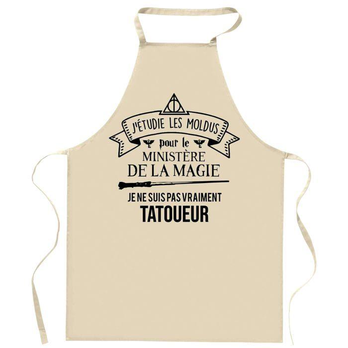 Tablier de cuisine - Superviseur Ministère de la Magie - Coton épais - Impression France DTG - Liens ajustables
