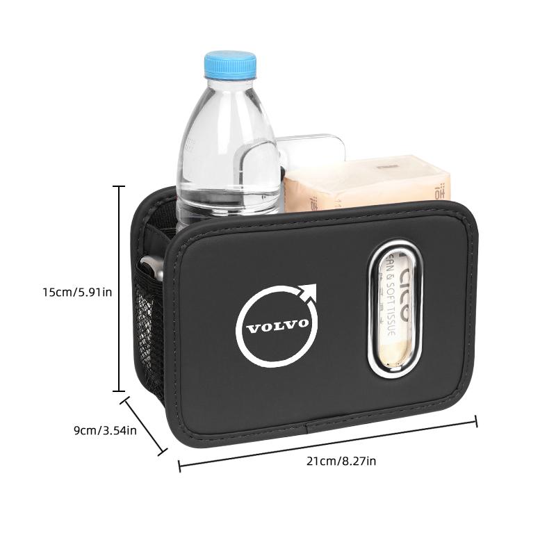 Car Sticker Tissue Box Holder Leather Car Door Side Armrest Napkin Case Backseat Bag For Volvo Rdesign V60 V40 XC60 S60 V50 S90