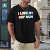 Mother's Day I Love My Gay Mum Men's Extra Top Tee Graphic Cool T-shirt Fresh Move Humor Graphic Leisure USA Size