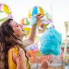 45 PCS Cotton Candy Cones, 13.77 Inch Colorful Paper Straws Cones, Candy Making Sticks for Birthday Wedding Party